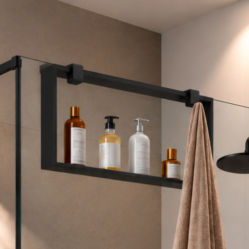 Organizador de Duche Suspenso Preto Mate 600x400x70mm