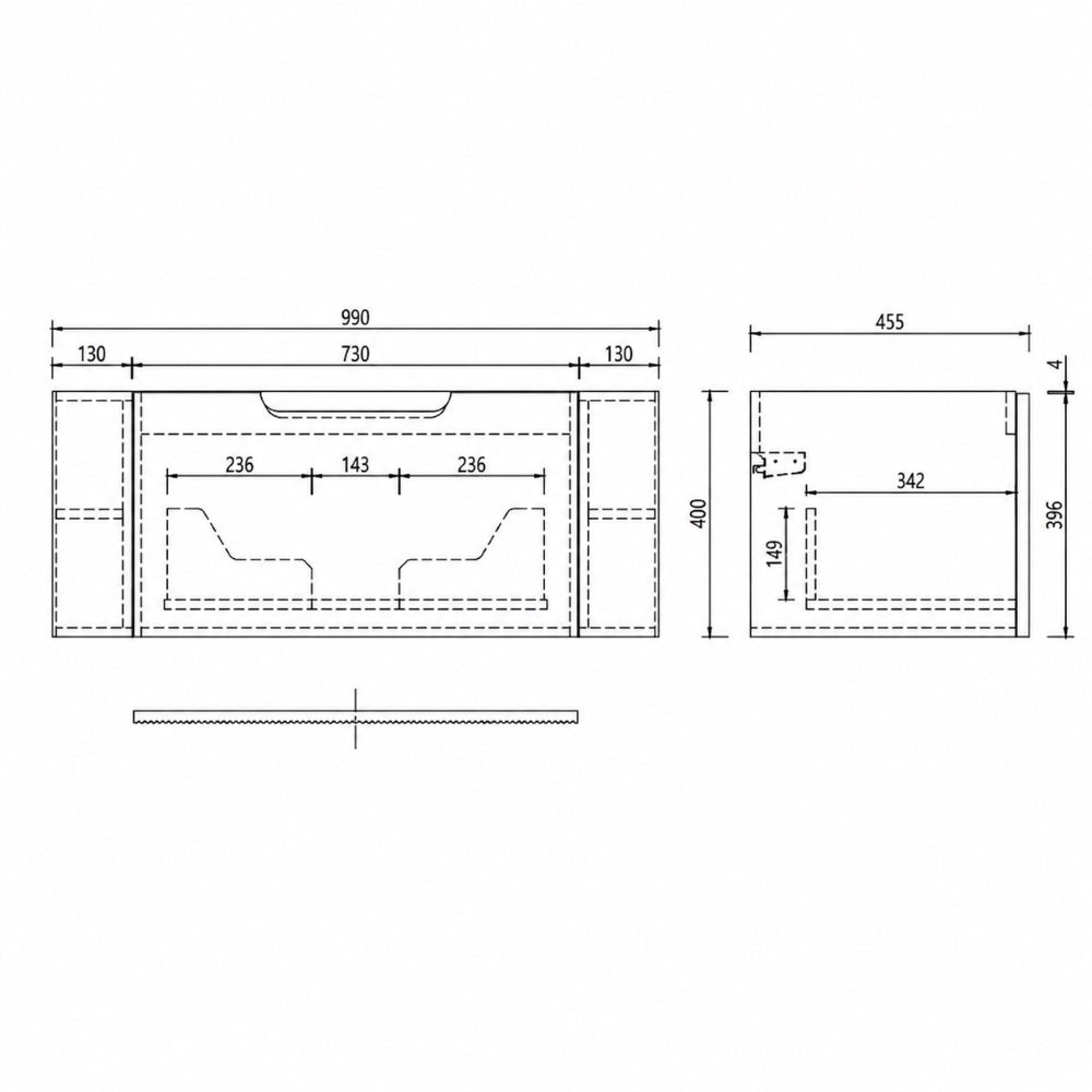 Móvel Cerhouse Marble Oak Rob c/Tampo Marmorizado 100