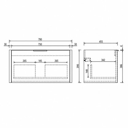 Móvel Timber Somona Oak com Lavatório 80