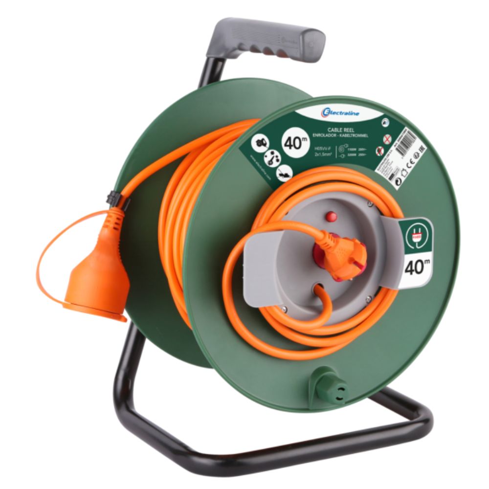 Enrolador de Cabo Jardim Electraline 40m 2x1,5mm²