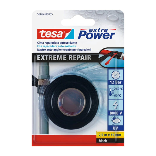 Fita Auto-Soldante Tesa Extreme 56064 Preta 19mm x 2,5m