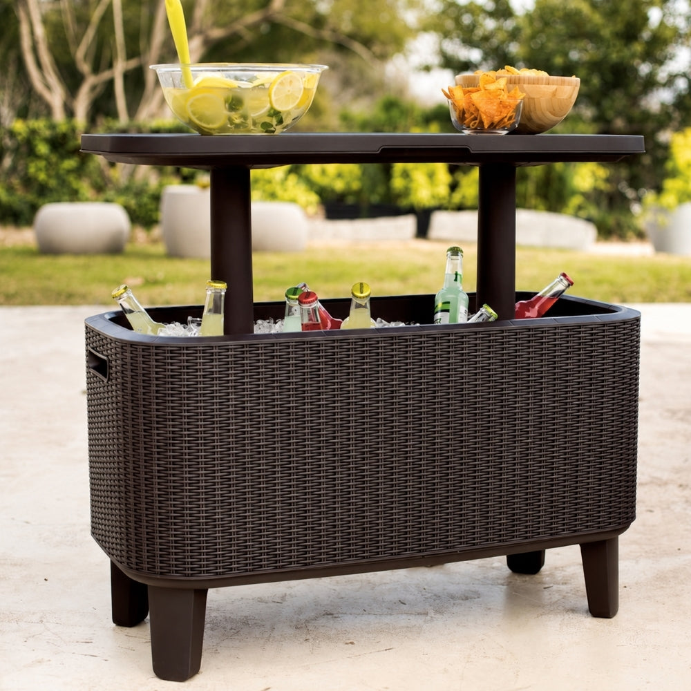 Mini Bar de Jardim Keter Bevy Bar 56L 84x40,5x74cm Aberto