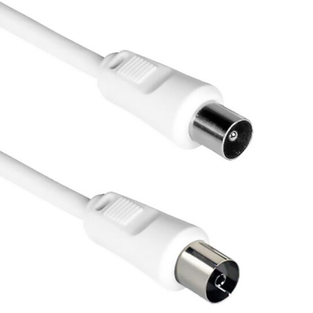 Cabo Coaxial TV Macho/Fêmea 1,5m Branco