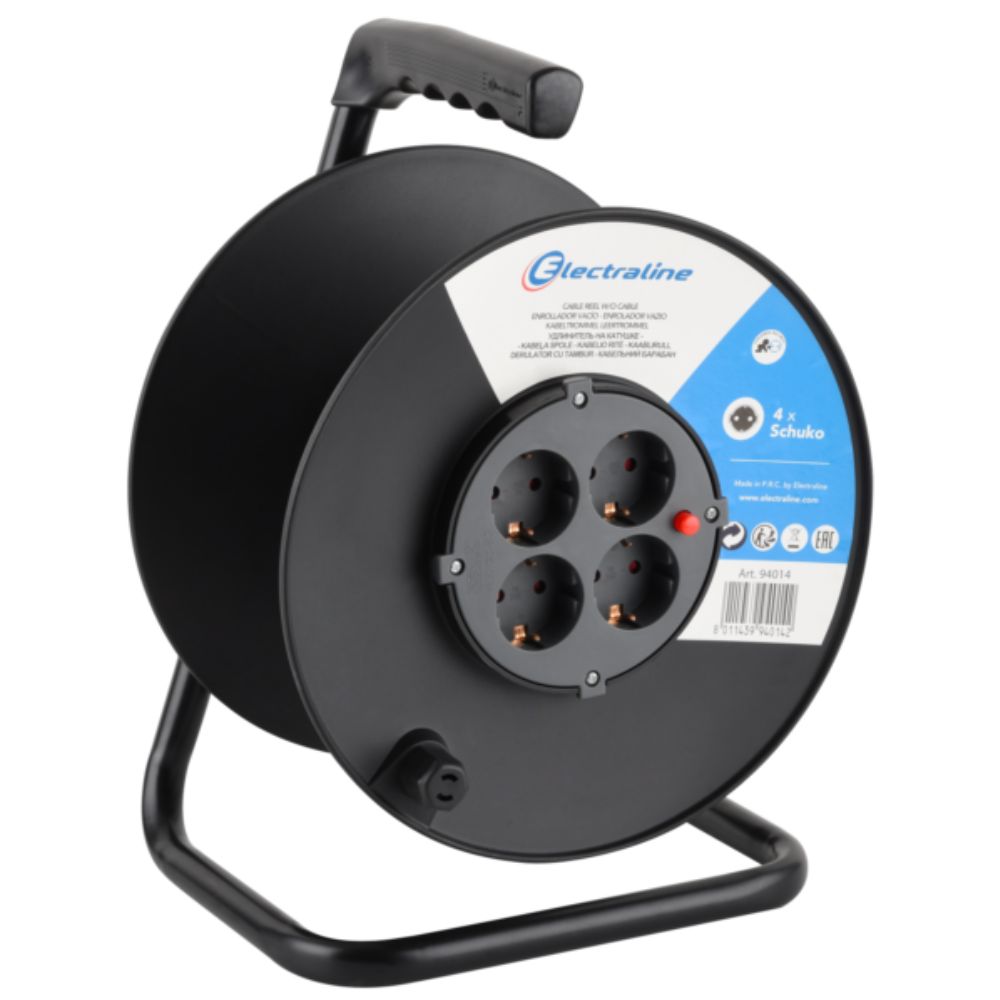 Enrolador de Cabo Vazio Electraline 94014 4 Tomadas