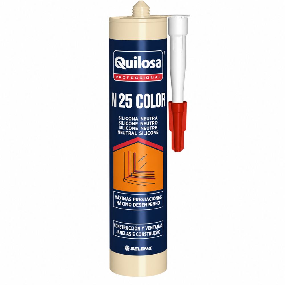 Silicone Neutro N-25 Marfim Claro RAL 1015 300ml Quilosa