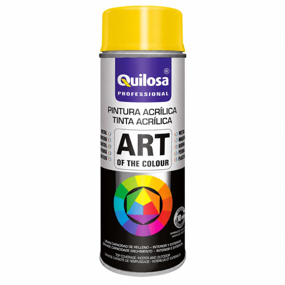 Tinta Spray Acrílica Quilosa Amarelo RAL 1021 400ml