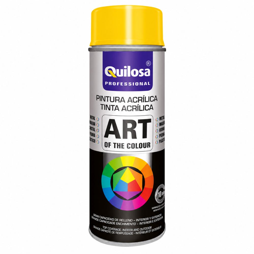 Tinta Spray Acrílica Amarelo Tráfego RAL 1023 400ml Quilosa