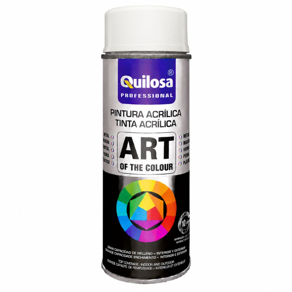 Tinta Spray Branco Puro Mate RAL 9010 400ml Quilosa