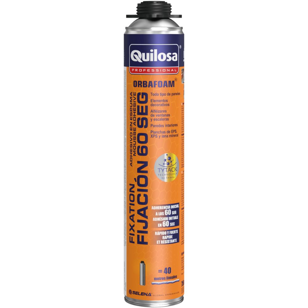 Espuma Adesiva PU Quilosa Orbafoam Fix. 60 Seg 750ml Pistola
