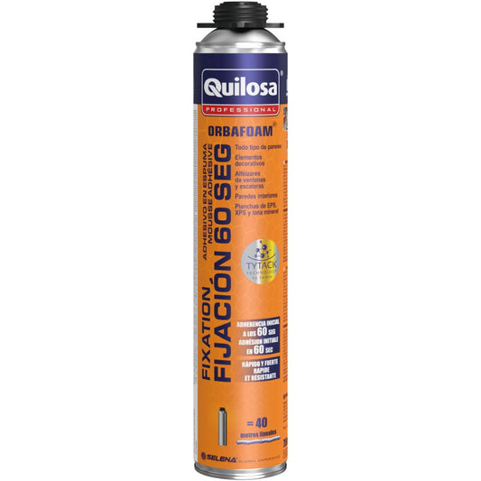 Espuma Adesiva PU Quilosa Orbafoam Fix. 60 Seg 750ml Pistola