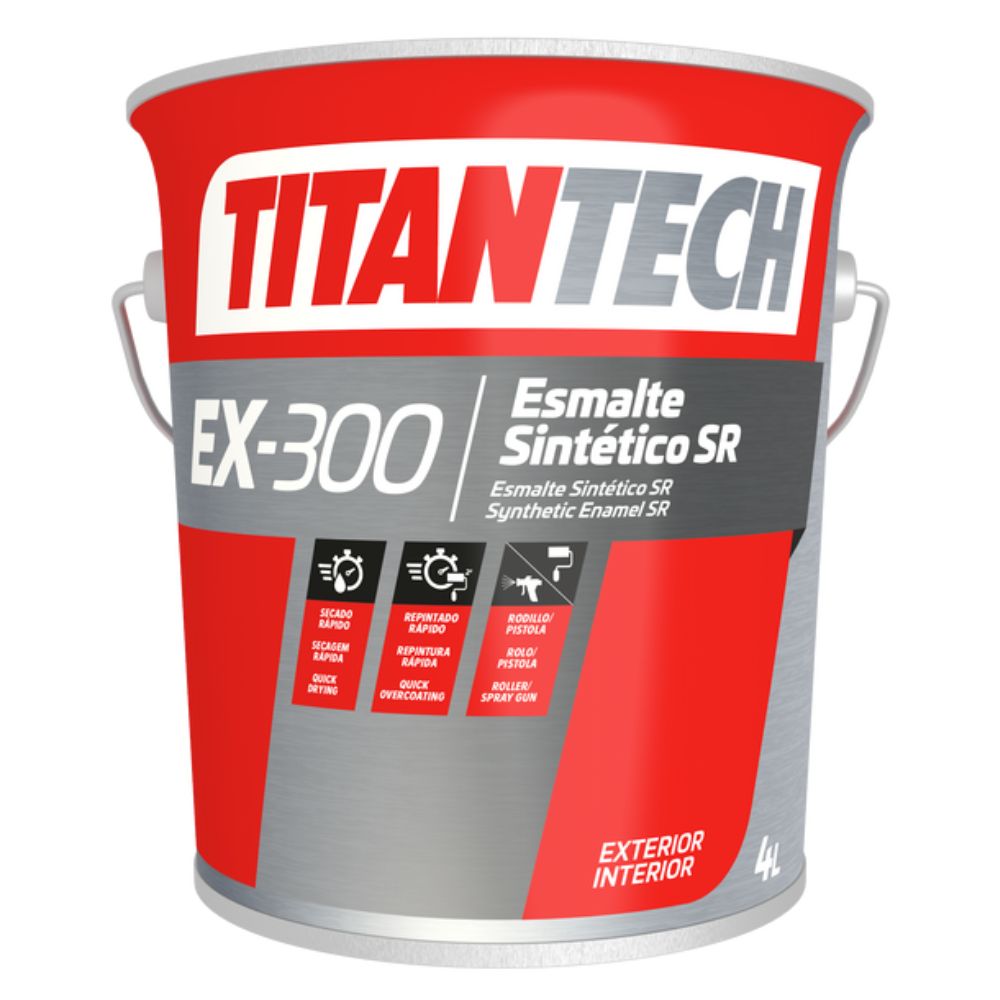 Esmalte Sintético TITAN EX-300 Preto Mate Brilhante 4L