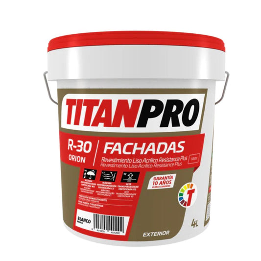 Tinta Acrílica TITANPRO R-30 Base Neutra Mate 4L