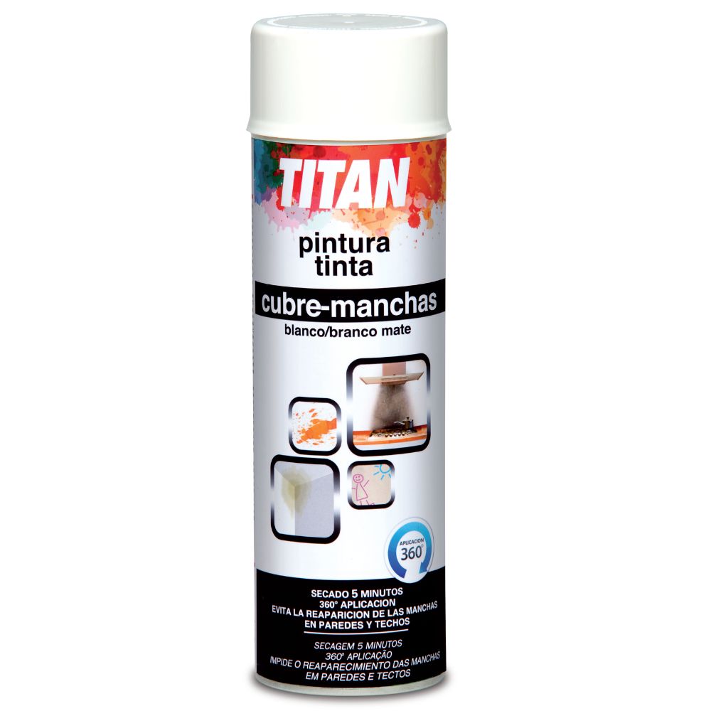Spray Tapa-Manchas Titan Branco Mate 500ml