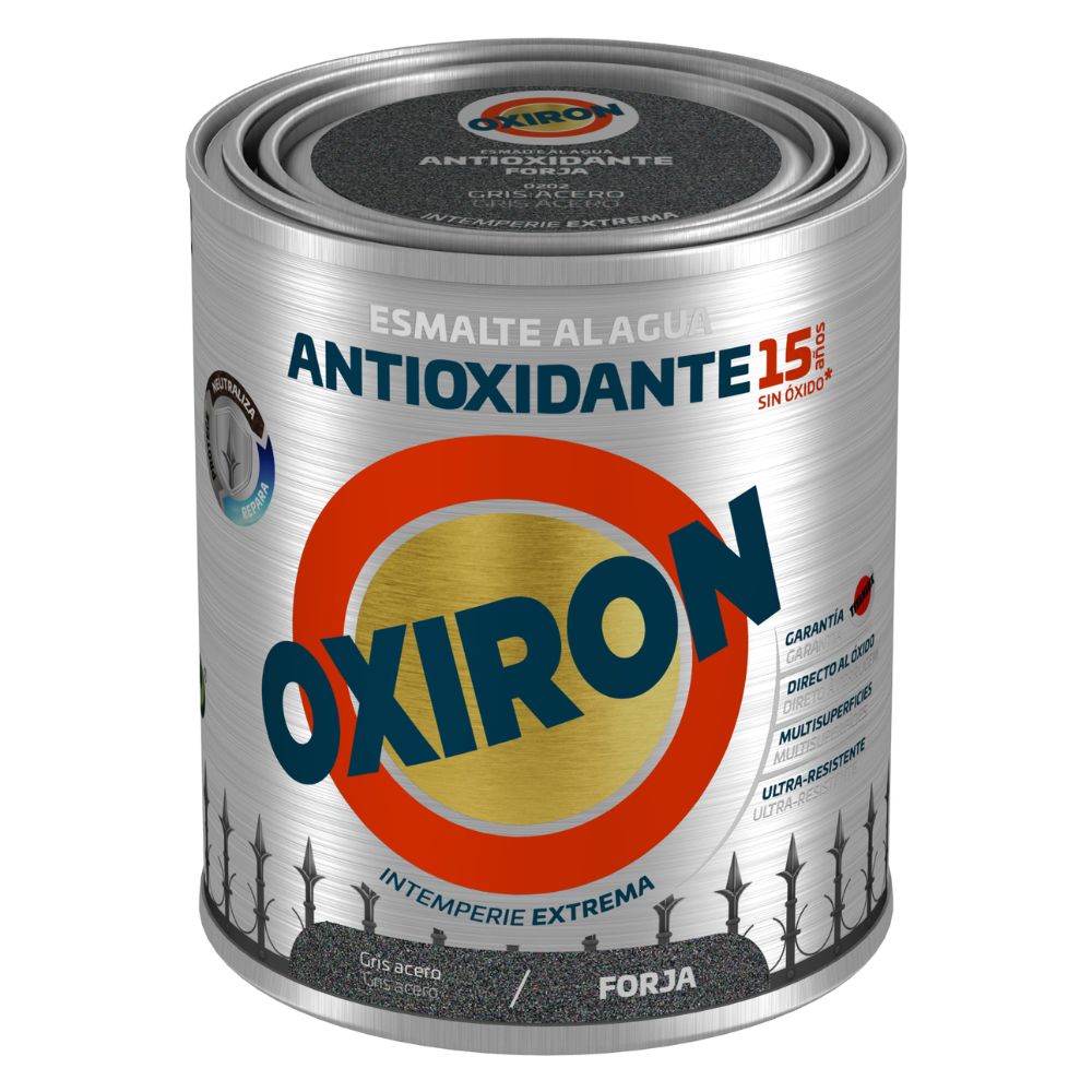 TITAN ESMALTE OXIRON ANTICORROSIVO METÁL. FORJA GRIS ACERO 4