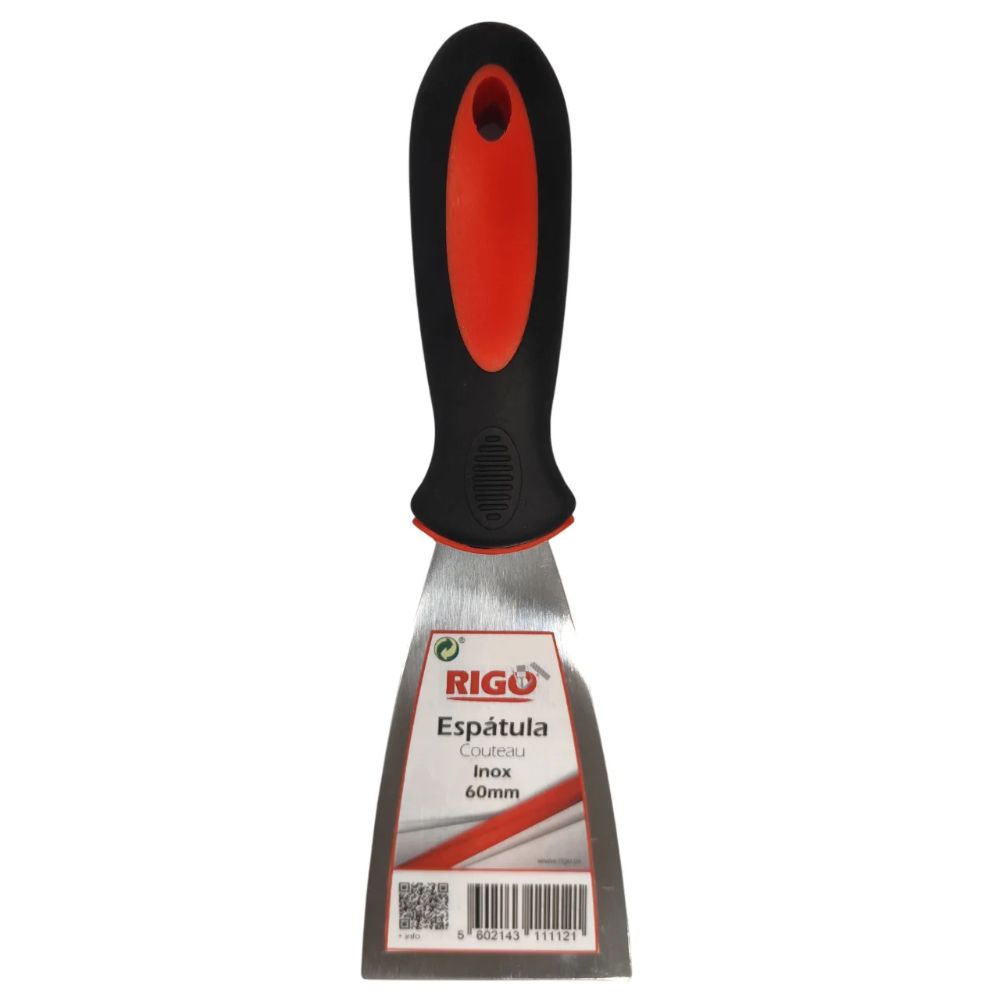 Espátula Inox Flexível Rigo 60mm Cabo Bimaterial