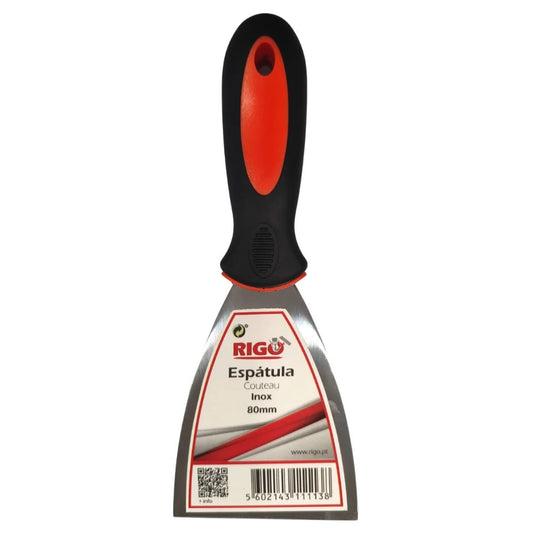 Espátula Inox Flexível Rigo 80mm Cabo Bimaterial