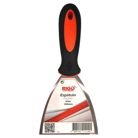 Espátula Inox Flexível Rigo 100mm Cabo Bimaterial