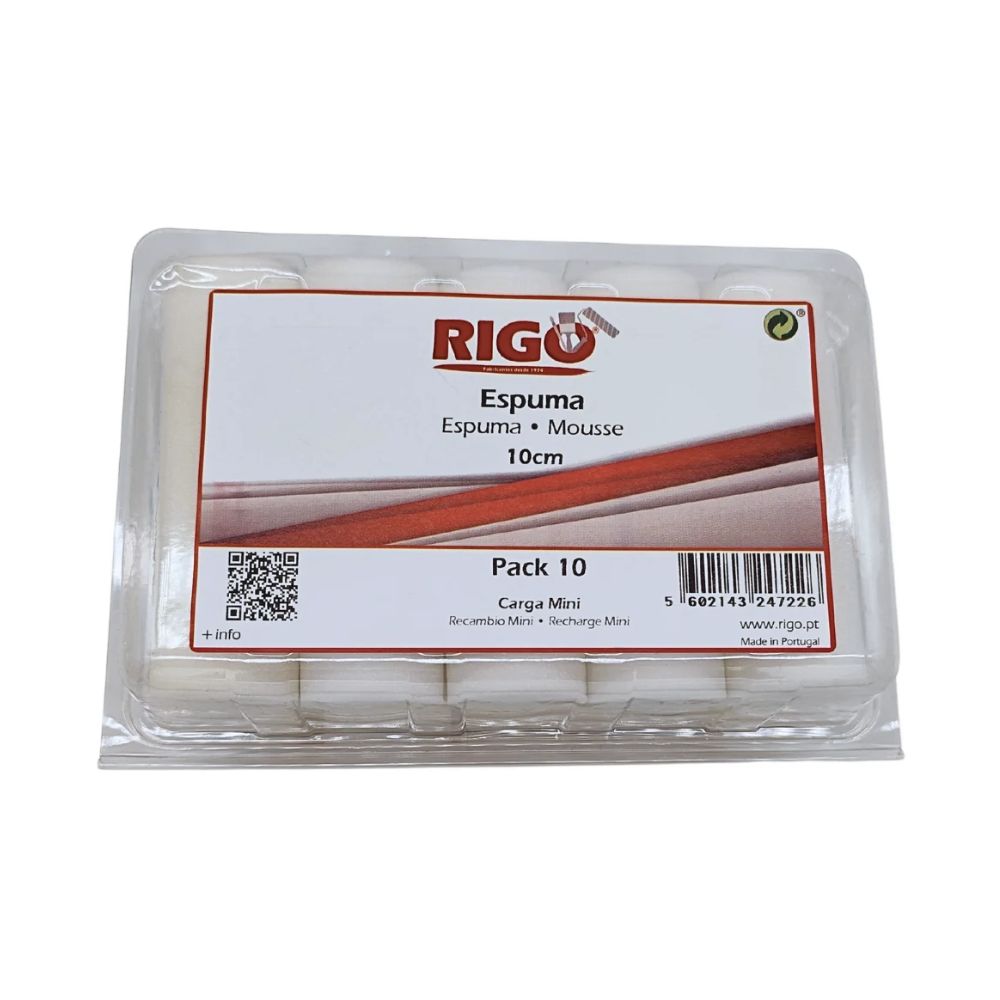 Carga Mini Espuma Superfina Rigo 10cm Blister 10 Un.