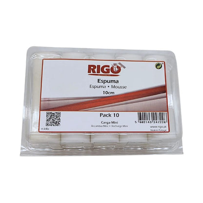 Carga Mini Espuma Superfina Rigo 10cm Blister 10 Un.
