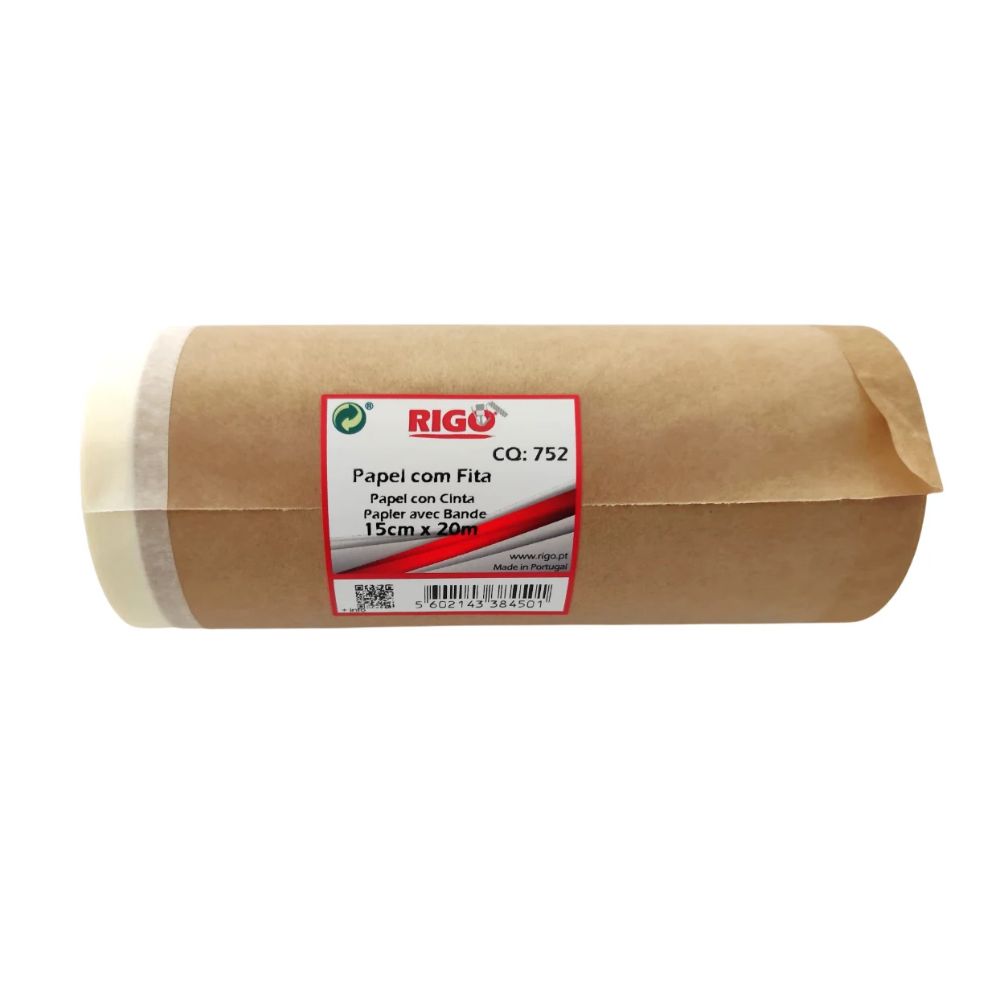 Papel de Proteção com Fita Adesiva Rigo 15 cm x 20 m
