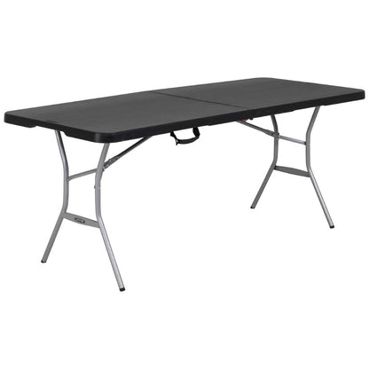 Mesa Dobrável Lifetime 183x76cm Preta em HDPE