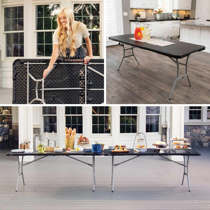 Mesa Dobrável Lifetime 183x76cm Preta em HDPE