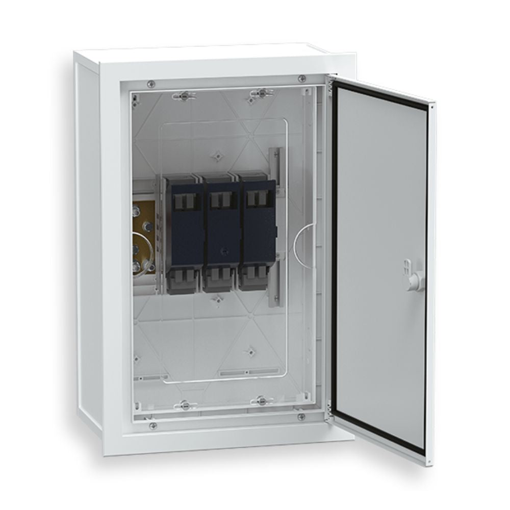 Caixa Portinhola Quitérios PBT TRI V26 100A Embutir
