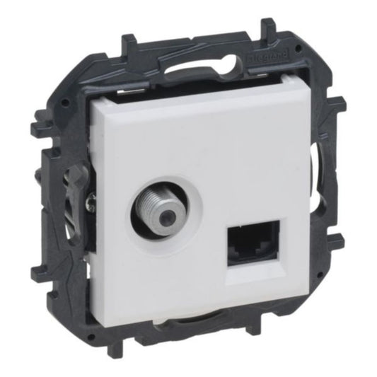 Tomada Mista TV + RJ45 Legrand Niloé Step Branca
