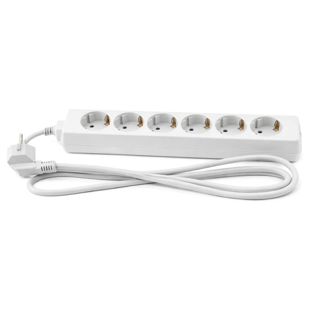 Extensão de 6 Tomadas s/Interruptor 3G1,5mm² 16A 1,5m Branca