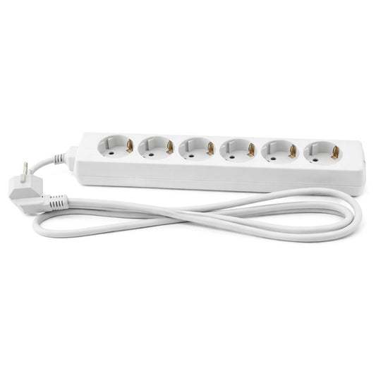 Extensão de 6 Tomadas s/Interruptor 3G1,5mm² 16A 1,5m Branca