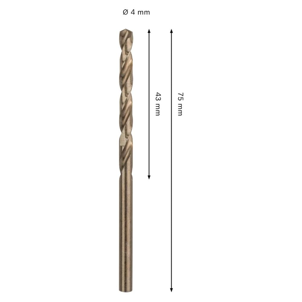 Broca para Inox Bosch PRO HSS-Co 4x43x75mm