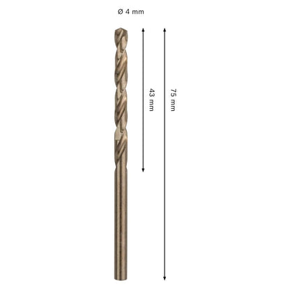 Broca para Inox Bosch PRO HSS-Co 4x43x75mm