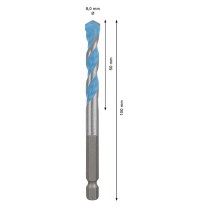 Broca Bosch EXPERT HEX-9 Multi Construction 8x50x100mm
