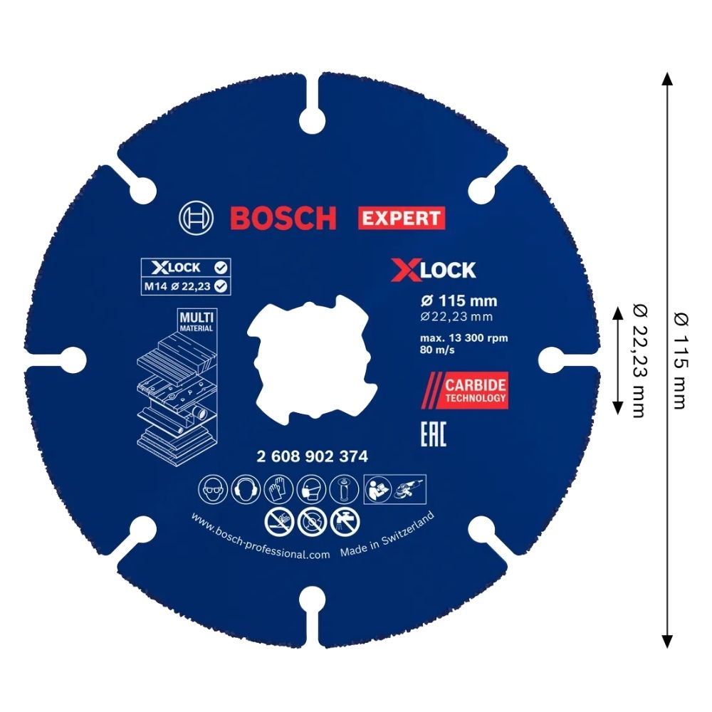 Disco de Corte Bosch EXPERT Multi Material X-LOCK 115mm
