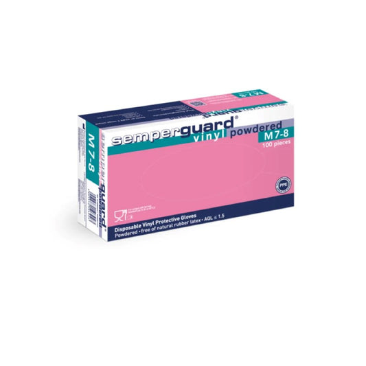 Caixa Luvas de Vinil Descartáveis 100Un (M)